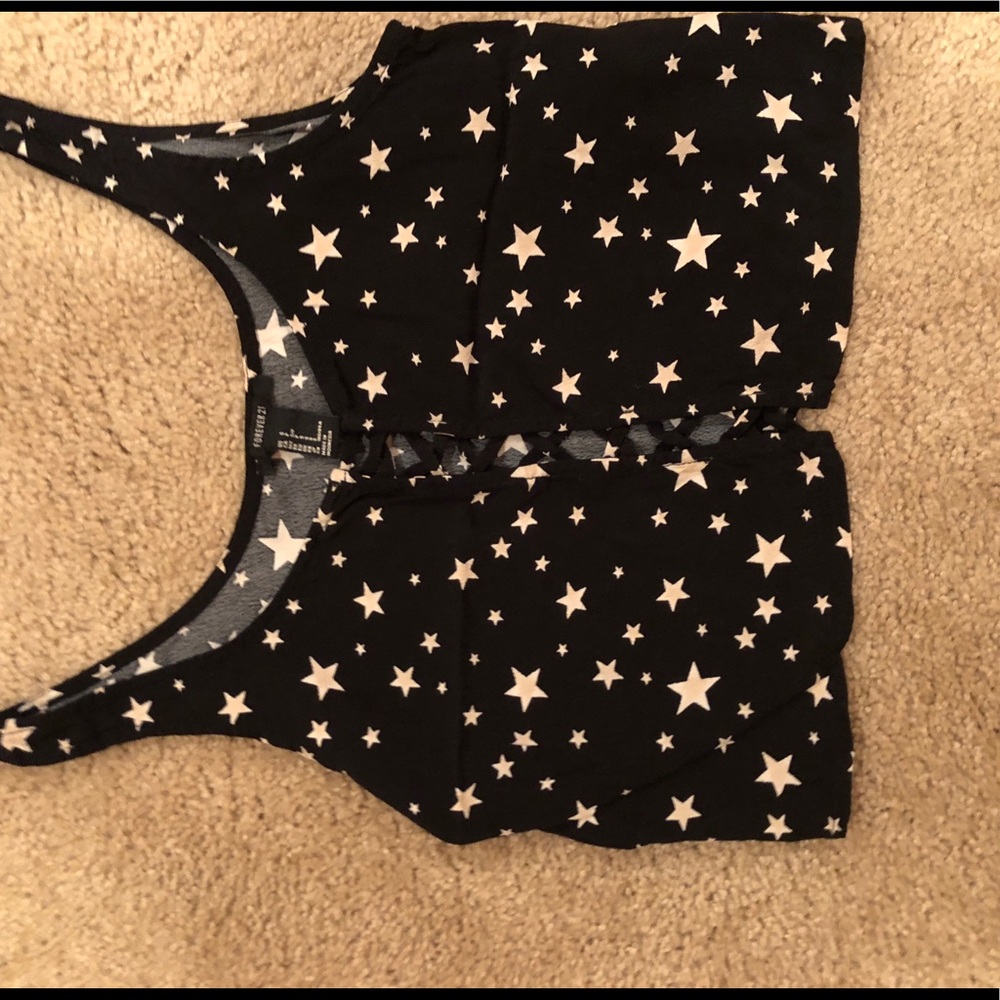 Forever21 star print crop top
